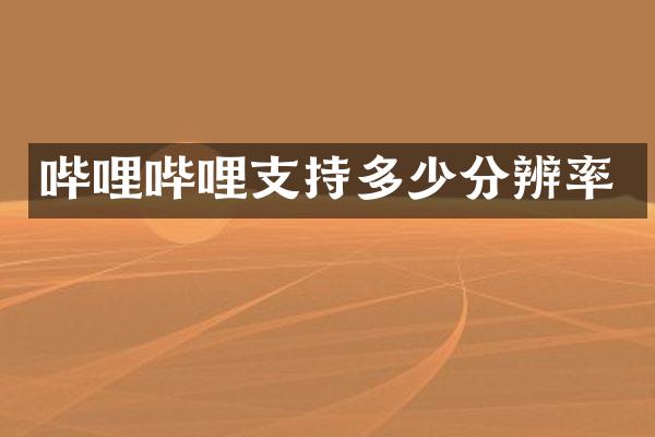 哔哩哔哩支持多少分辨率