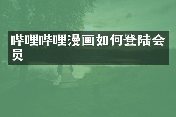 哔哩哔哩漫画如何登陆会员