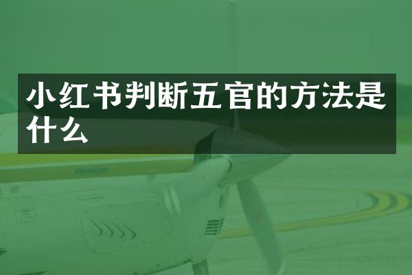 小红书判断五官的方法是什么