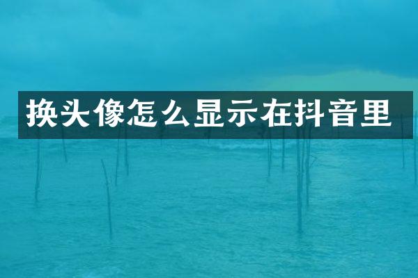 换头像怎么显示在抖音里