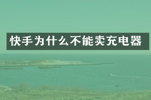 快手为什么不能卖充电器