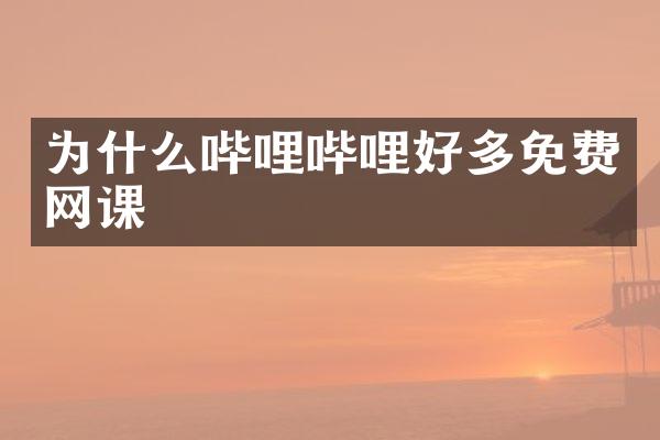 为什么哔哩哔哩好多免费网课