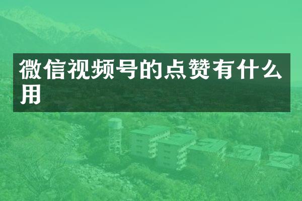 微信视频号的点赞有什么用