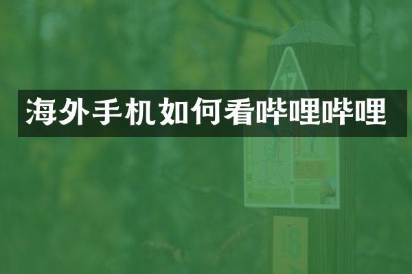 海外手机如何看哔哩哔哩