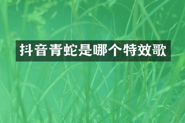 抖音青蛇是哪个特效歌