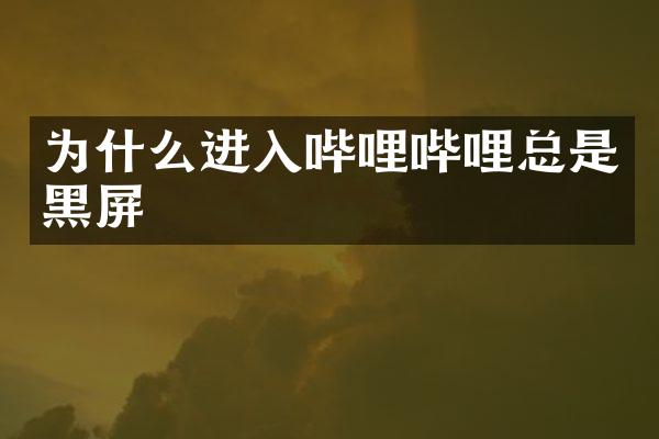 为什么进入哔哩哔哩总是黑屏
