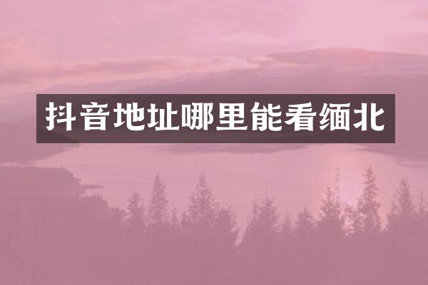抖音地址哪里能看缅北