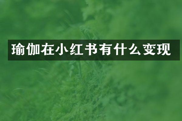 瑜伽在小红书有什么变现