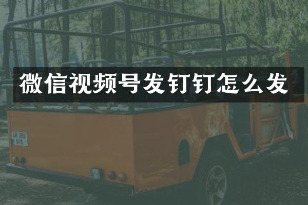 微信视频号发钉钉怎么发