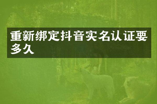重新绑定抖音实名认证要多久