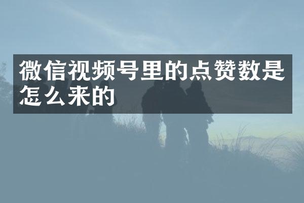微信视频号里的点赞数是怎么来的