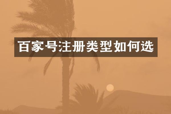 百家号注册类型如何选