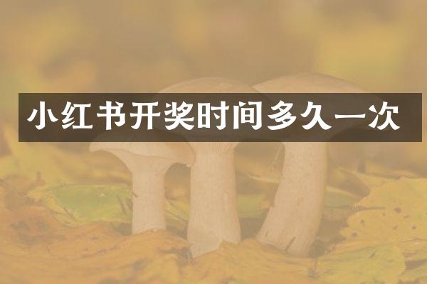 小红书开奖时间多久一次