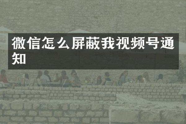 微信怎么屏蔽我视频号通知