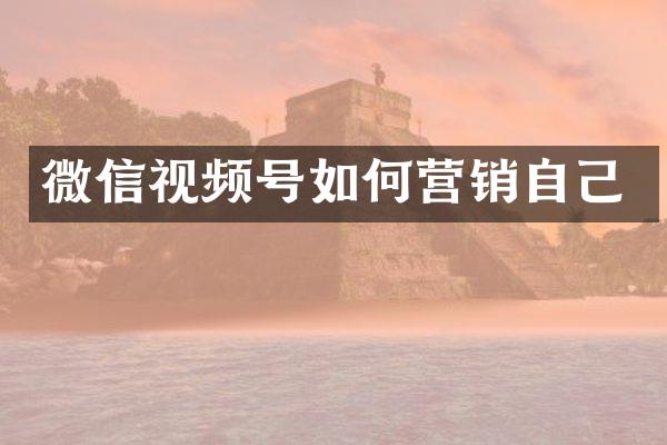微信视频号如何营销自己