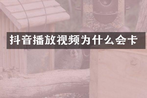 抖音播放视频为什么会卡