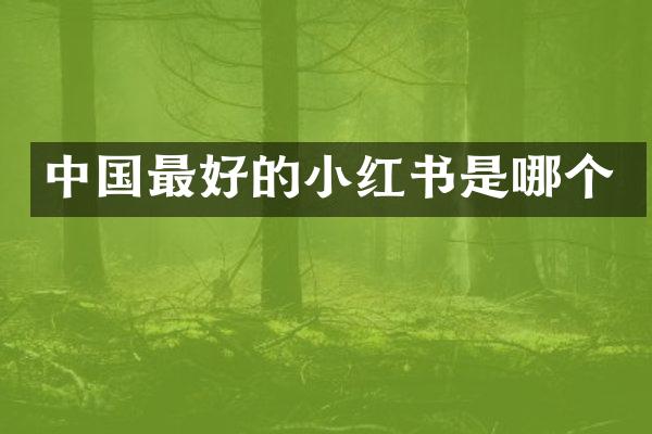 中国最好的小红书是哪个