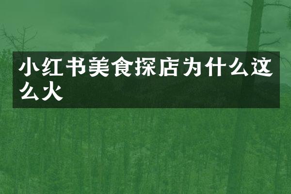 小红书美食探店为什么这么火