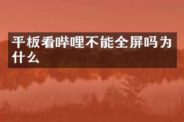 平板看哔哩不能全屏吗为什么