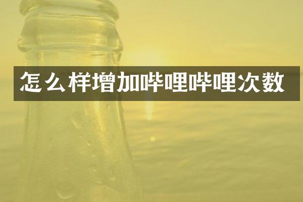 怎么样增加哔哩哔哩次数