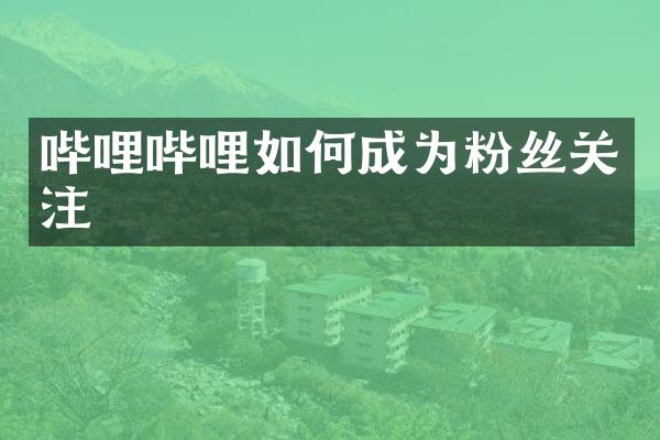 哔哩哔哩如何成为粉丝关注