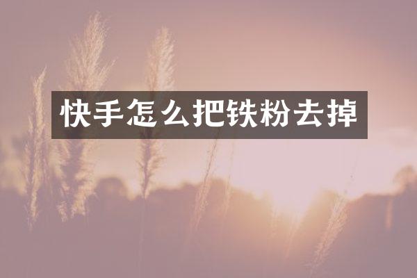 快手怎么把铁粉去掉