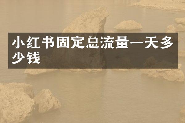 小红书固定总流量一天多少钱