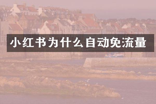 小红书为什么自动免流量
