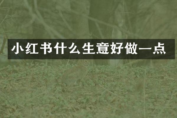小红书什么生意好做一点