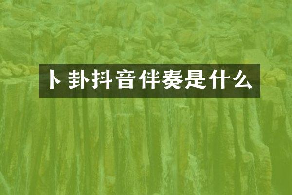 卜卦抖音伴奏是什么