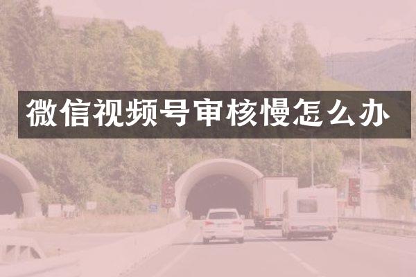 微信视频号审核慢怎么办