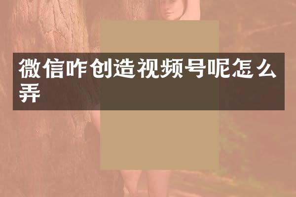 微信咋创造视频号呢怎么弄