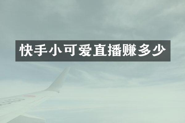 快手小可爱直播赚多少