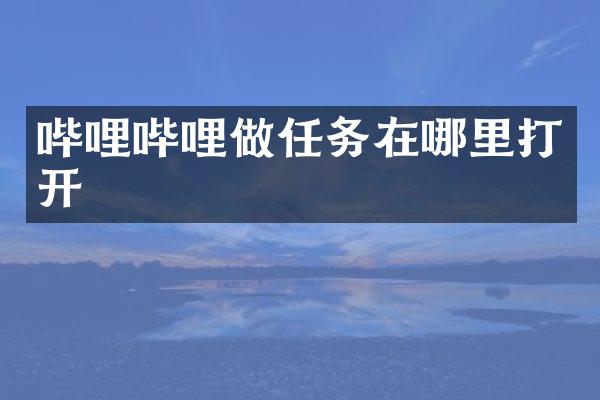 哔哩哔哩做任务在哪里打开
