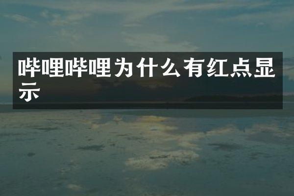 哔哩哔哩为什么有红点显示