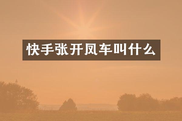 快手张开凤车叫什么