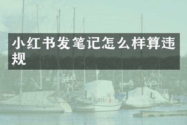 小红书发笔记怎么样算违规