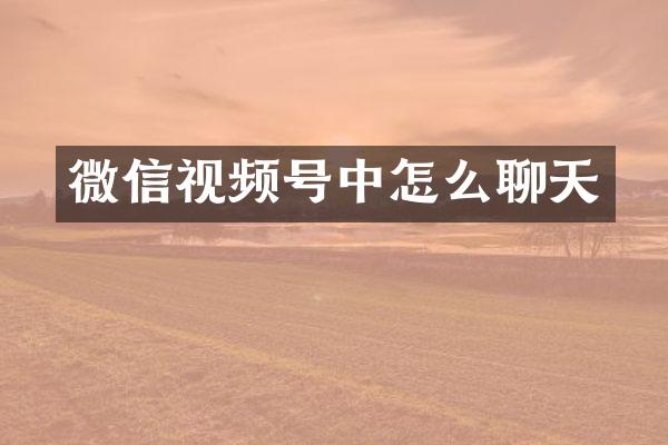 微信视频号中怎么聊天