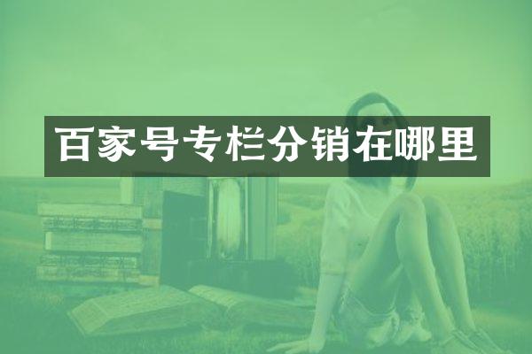 百家号专栏分销在哪里