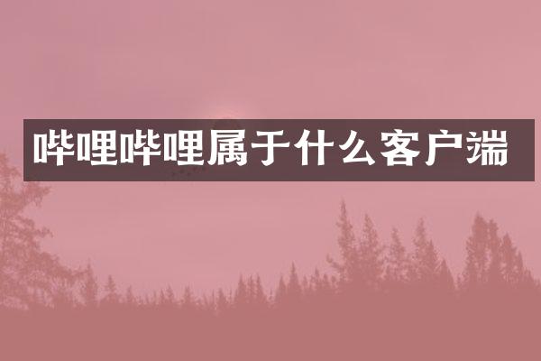 哔哩哔哩属于什么客户端