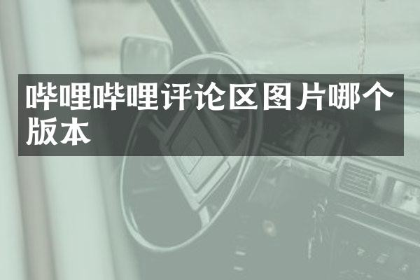 哔哩哔哩评论区图片哪个版本