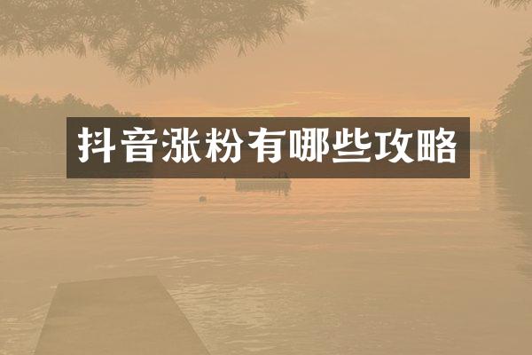 抖音涨粉有哪些攻略