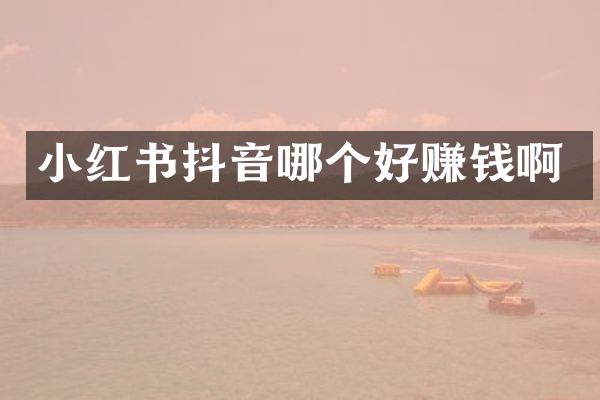小红书抖音哪个好赚钱啊
