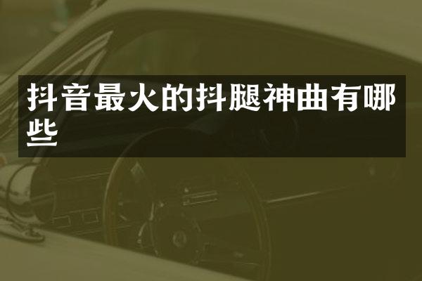 抖音最火的抖腿神曲有哪些