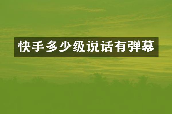 快手多少级说话有弹幕
