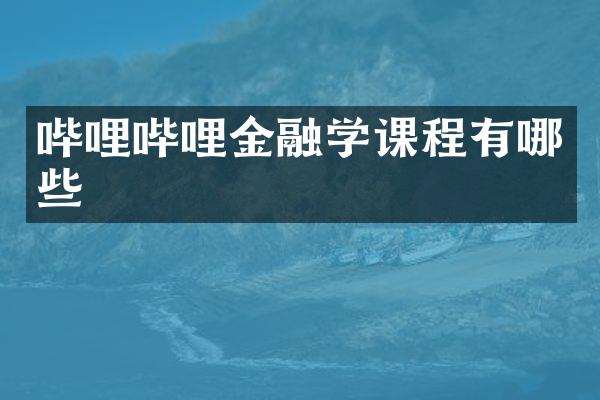 哔哩哔哩金融学课程有哪些