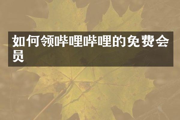 如何领哔哩哔哩的免费会员