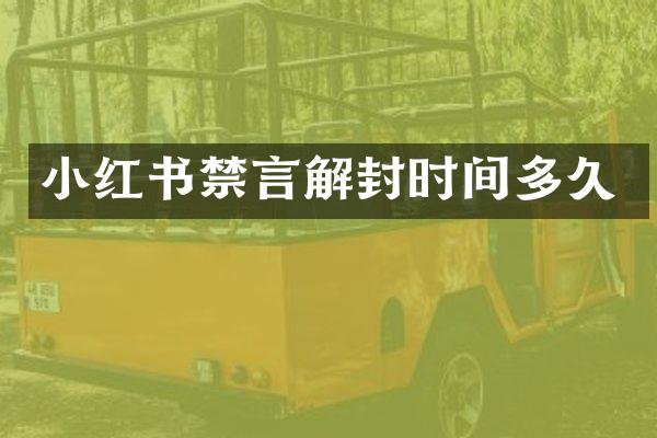 小红书禁言解封时间多久