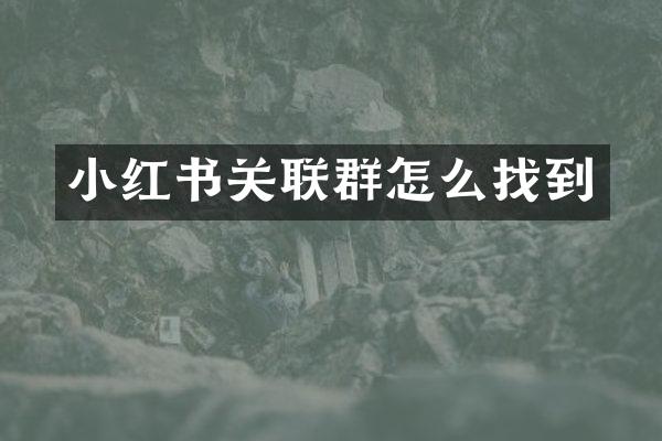 小红书关联群怎么找到