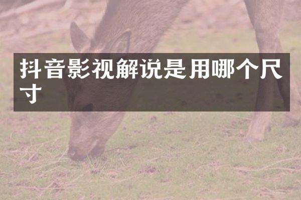 抖音影视解说是用哪个尺寸